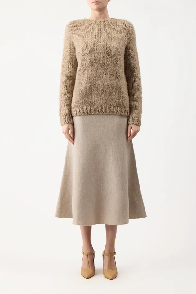 Women Sweaters and Turtlenecks Gabriela Hearst Lawrence Knit Sweater In Oatmeal Welfat Cashmere