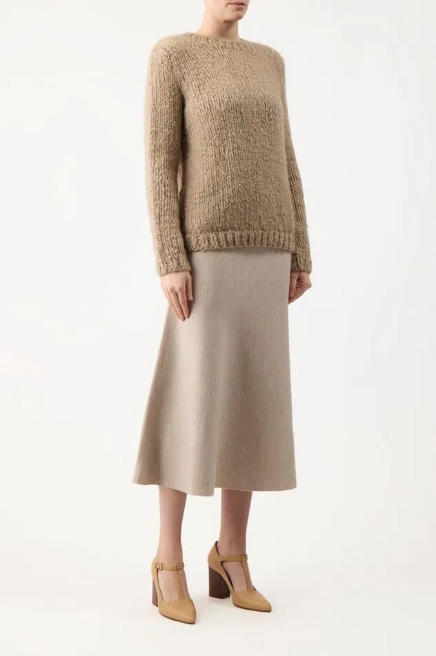 Women Sweaters and Turtlenecks Gabriela Hearst Lawrence Knit Sweater In Oatmeal Welfat Cashmere