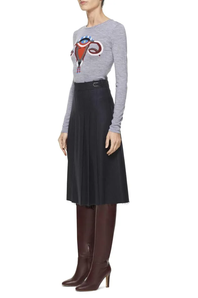 Women Sweaters and Turtlenecks Gabriela Hearst RamOvaries Knit Sweater In Grey Merino Wool
