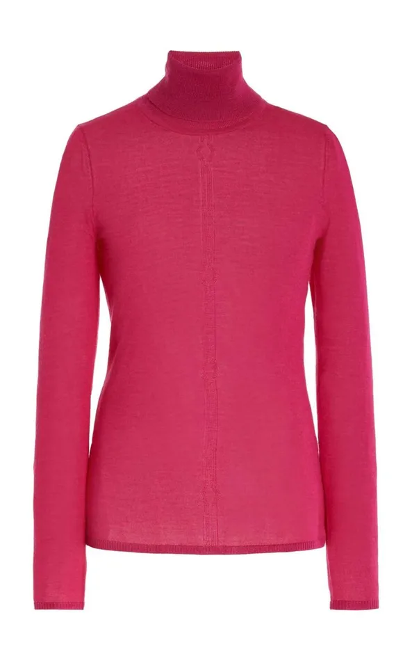 Women Sweaters and Turtlenecks Gabriela Hearst Steinem Knit Turtleneck In Fuchsia Cashmere Silk Women Sweaters and Turtlenecks Gabriela Hearst Steinem Knit Turtleneck In Fuchsia Cashmere Silk