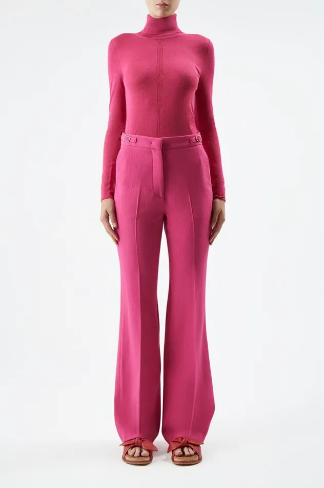 Women Sweaters and Turtlenecks Gabriela Hearst Steinem Knit Turtleneck In Fuchsia Cashmere Silk