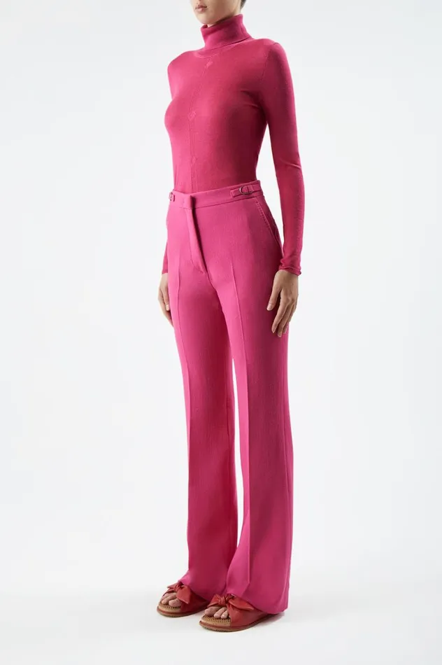 Women Sweaters and Turtlenecks Gabriela Hearst Steinem Knit Turtleneck In Fuchsia Cashmere Silk