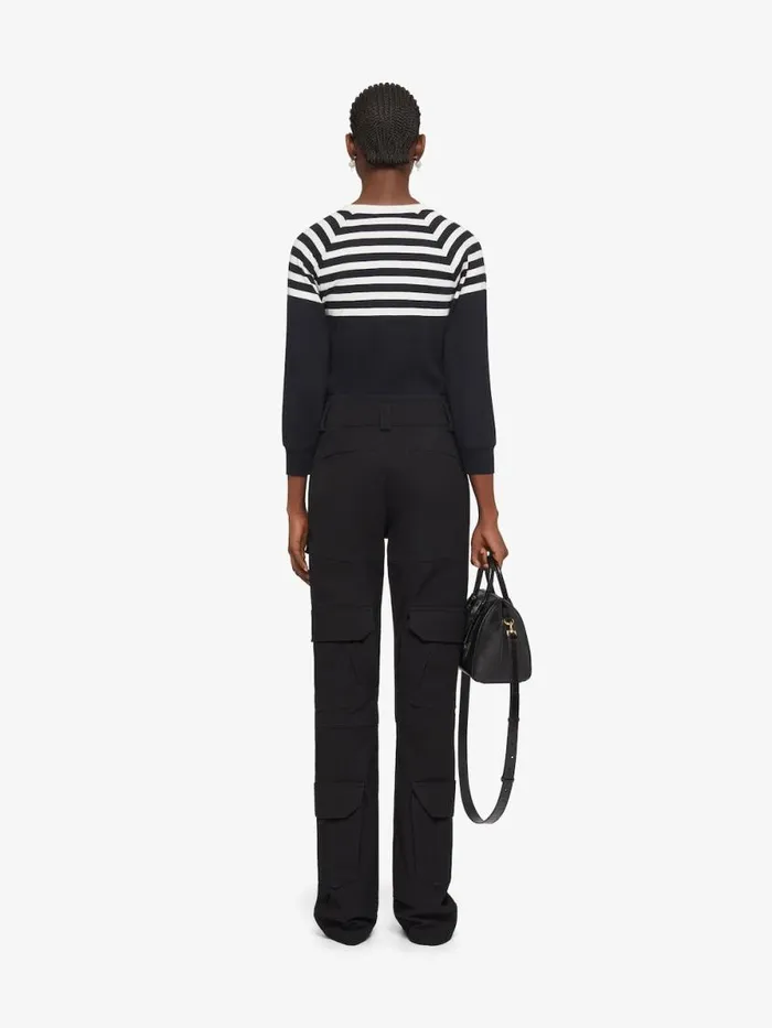Women Sweatshirts and Hoodies Givenchy 4G Sweatshirt In Jersey With Stripes Blackwhite