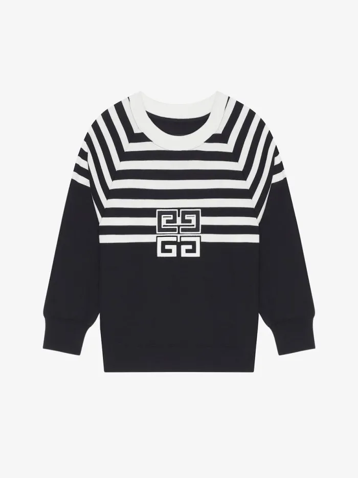 Women Sweatshirts and Hoodies Givenchy 4G Sweatshirt In Jersey With Stripes Blackwhite