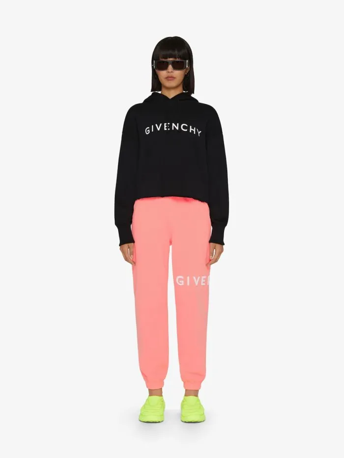 Women Sweatshirts and Hoodies Givenchy GIVENCHY Archetype Cropped Hoodie In Fleece Black