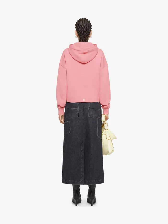 Women Sweatshirts and Hoodies Givenchy GIVENCHY Archetype Cropped Hoodie In Fleece Flamingo