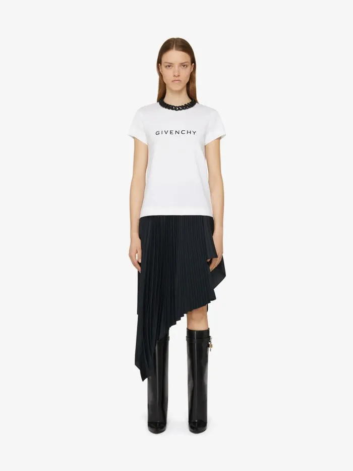 Women TShirts Givenchy GIVENCHY Reverse Slim Fit Tshirt In Cotton White