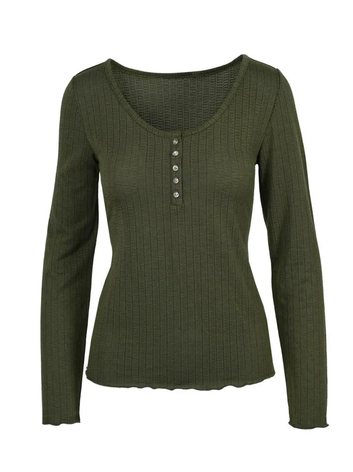 Women Tahani Henley Top In Bronze Green Jessica Simpson Tops and Tees