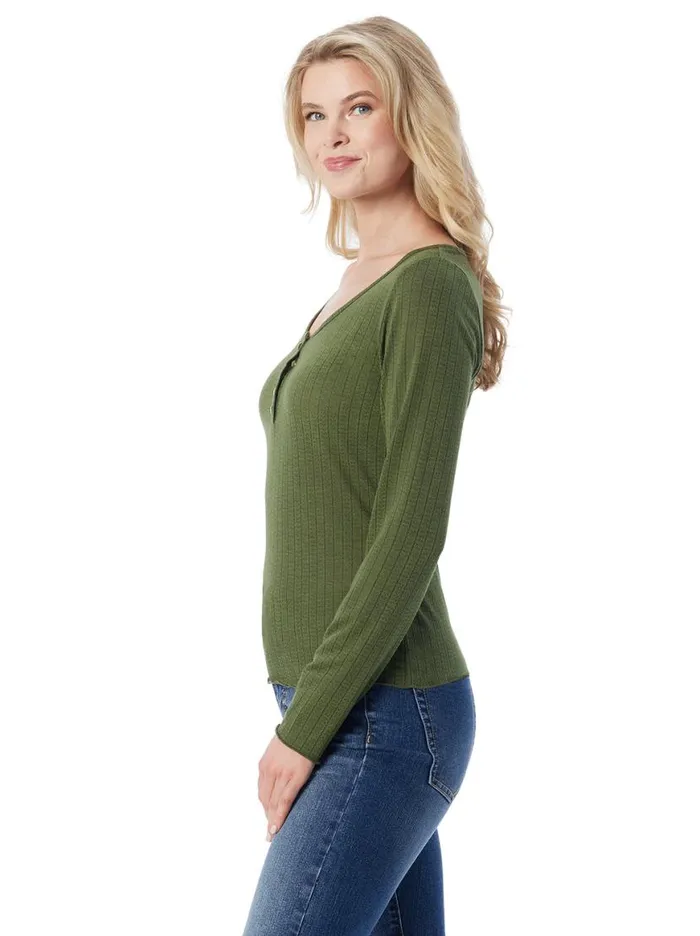 Women Tahani Henley Top In Bronze Green Jessica Simpson Tops and Tees
