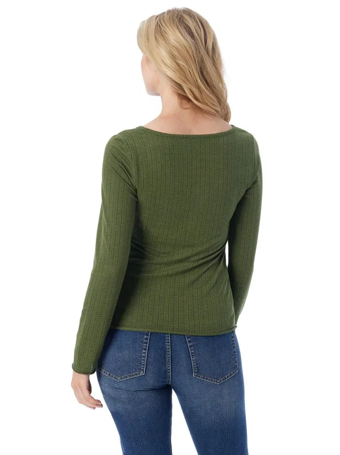 Women Tahani Henley Top In Bronze Green Jessica Simpson Tops and Tees