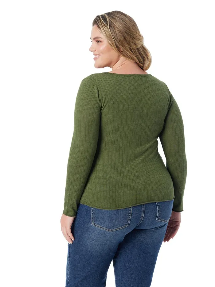 Women Tahani Henley Top In Bronze Green Jessica Simpson Tops and Tees