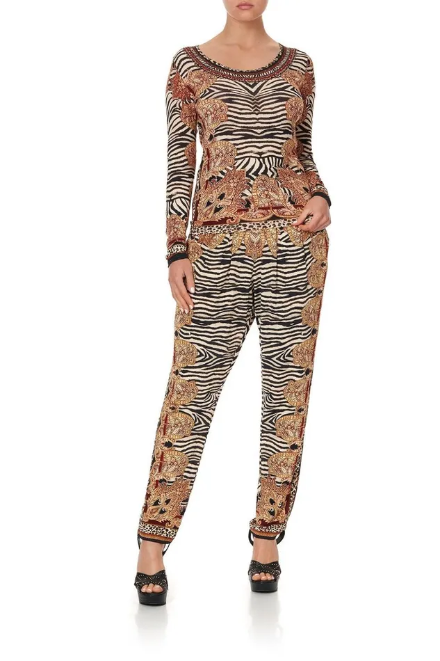 Women Tees Camilla Long Sleeve Fitted Top Wild Fire