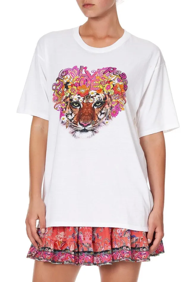 Women Tees Camilla Oversize Band Tee Let The Sun Shine