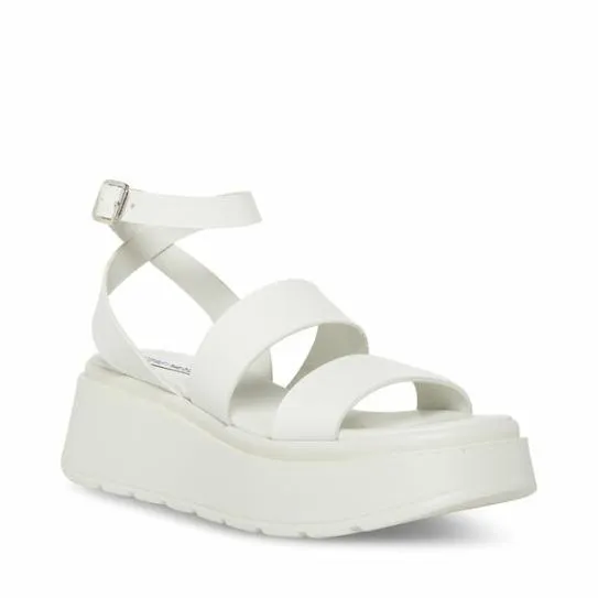 Women TENYSI WHITE LEATHER White Leather Steve Madden Sandals Women TENYSI WHITE LEATHER White Leather Steve Madden Sandals