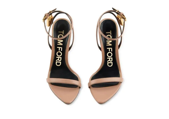 Women The Padlock Tom Ford Shiny Leather Padlock Pointy Naked Sandal Flesh Women The Padlock Tom Ford Shiny Leather Padlock Pointy Naked Sandal Flesh