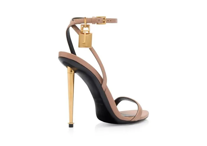 Women The Padlock Tom Ford Shiny Leather Padlock Pointy Naked Sandal Flesh Women The Padlock Tom Ford Shiny Leather Padlock Pointy Naked Sandal Flesh
