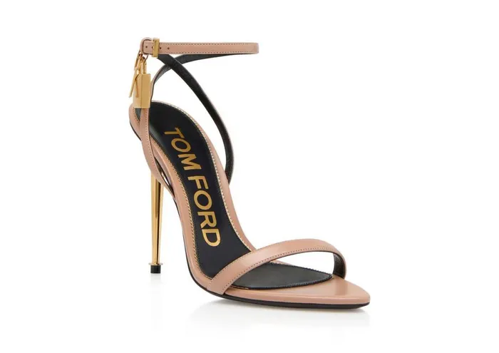 Women The Padlock Tom Ford Shiny Leather Padlock Pointy Naked Sandal Flesh Women The Padlock Tom Ford Shiny Leather Padlock Pointy Naked Sandal Flesh