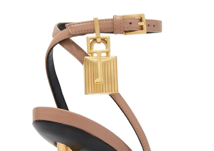 Women The Padlock Tom Ford Shiny Leather Padlock Pointy Naked Sandal Flesh Women The Padlock Tom Ford Shiny Leather Padlock Pointy Naked Sandal Flesh
