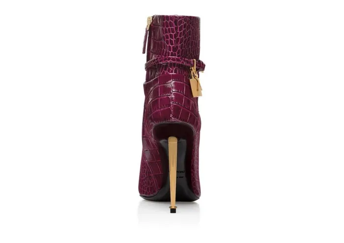 Women The Padlock Tom Ford Shiny Stamped Crocodile Leather Padlock Ankle Boot Women The Padlock Tom Ford Shiny Stamped Crocodile Leather Padlock Ankle Boot