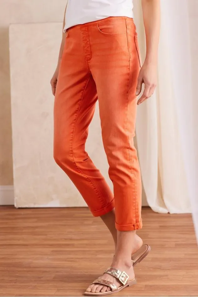 Women The Ultimate Denim PullOn Crop White Soft Surroundings Jeans Women The Ultimate Denim PullOn Crop White Soft Surroundings Jeans