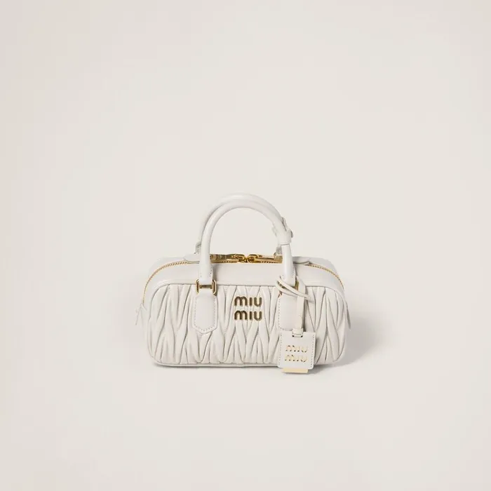 Women Top Handles Miu Miu Arcadie Matelass Nappa Leather Bag White