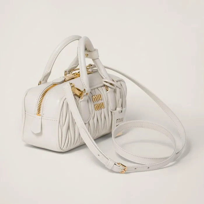 Women Top Handles Miu Miu Arcadie Matelass Nappa Leather Bag White Women Top Handles Miu Miu Arcadie Matelass Nappa Leather Bag White