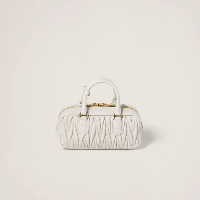 Women Top Handles Miu Miu Arcadie Matelass Nappa Leather Bag White Women Top Handles Miu Miu Arcadie Matelass Nappa Leather Bag White