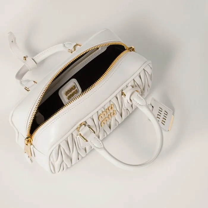 Women Top Handles Miu Miu Arcadie Matelass Nappa Leather Bag White Women Top Handles Miu Miu Arcadie Matelass Nappa Leather Bag White