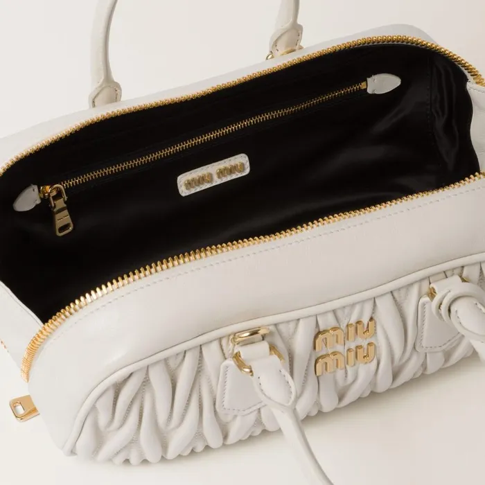 Women Top Handles Miu Miu Arcadie Matelass Nappa Leather Bag White Women Top Handles Miu Miu Arcadie Matelass Nappa Leather Bag White