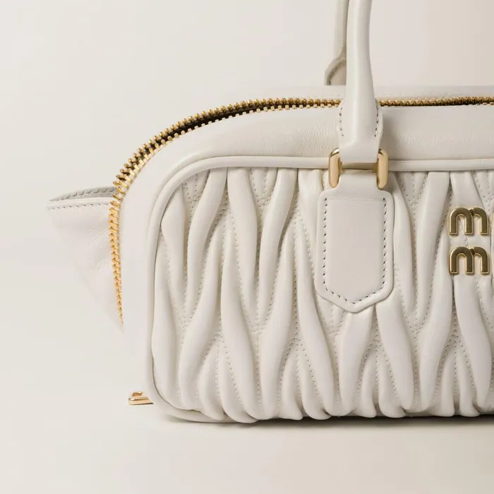 Women Top Handles Miu Miu Arcadie Matelass Nappa Leather Bag White Women Top Handles Miu Miu Arcadie Matelass Nappa Leather Bag White
