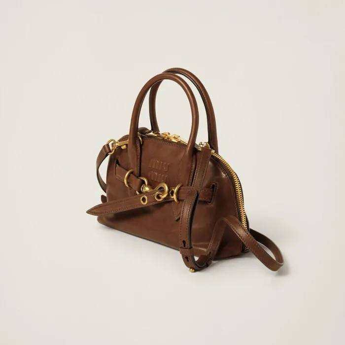Women Top Handles Miu Miu Aventure Nappa Leather Tophandle Bag Oak Women Top Handles Miu Miu Aventure Nappa Leather Tophandle Bag Oak