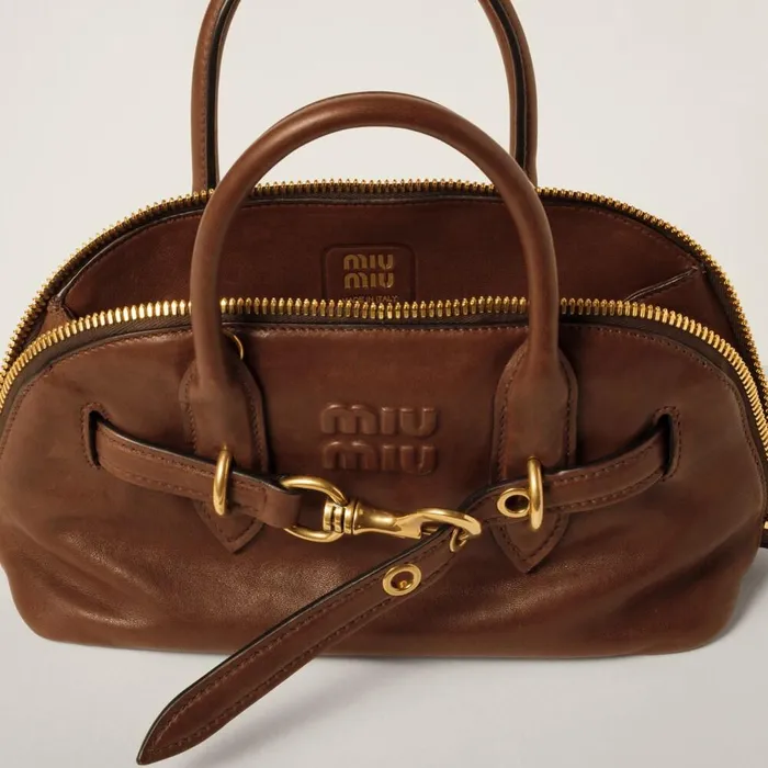 Women Top Handles Miu Miu Aventure Nappa Leather Tophandle Bag Oak Women Top Handles Miu Miu Aventure Nappa Leather Tophandle Bag Oak