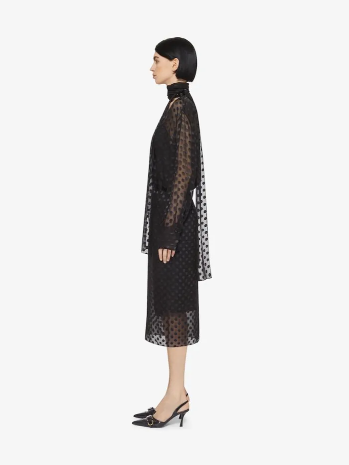 Women Tops and Shirts Givenchy Blouse In Polka Dots Dvor Satin With Lavallire Black
