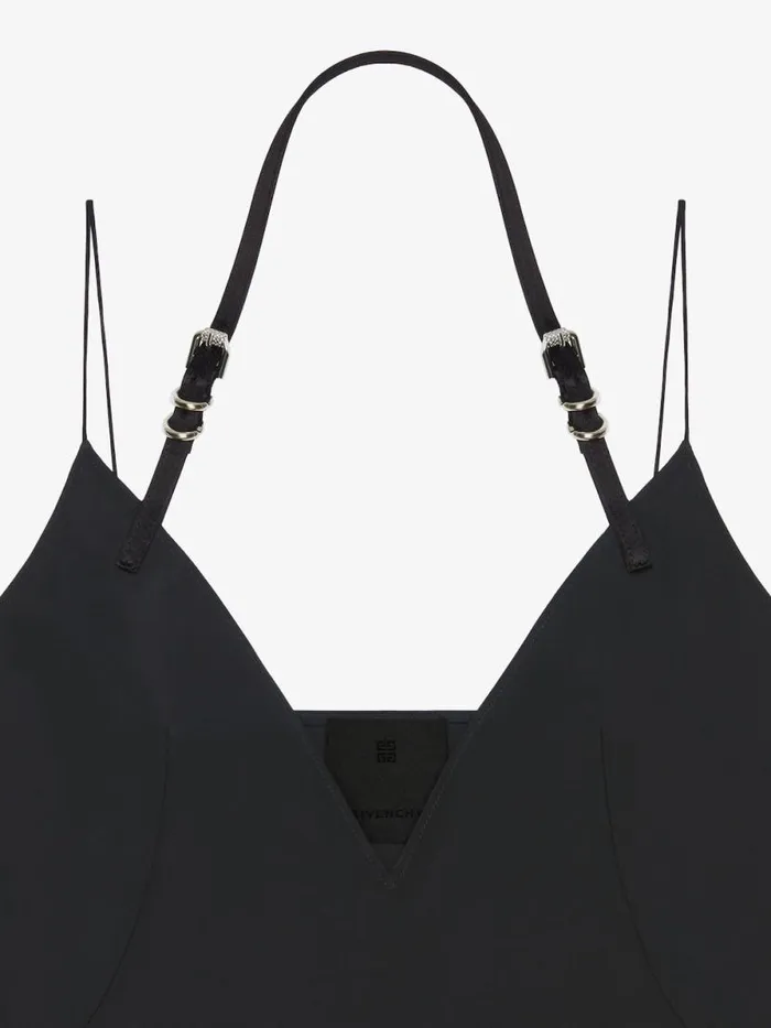 Women Tops and Shirts Givenchy Voyou Top In Cotton Taffetas Black