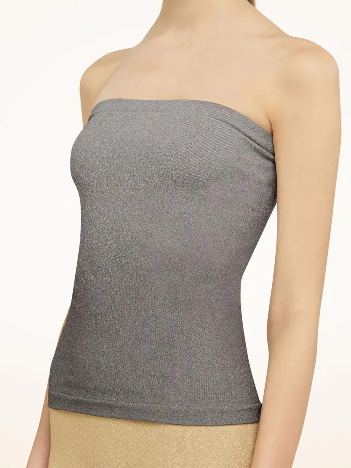 Women Tops and Tshirts Wolford Fading Shine Top Sleeveless Titanium Shine