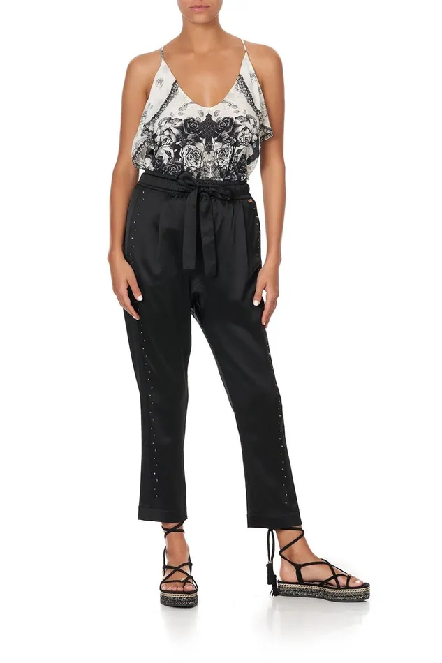 Women Tops Camilla Strap Top With Ruffle Midnight Pearl