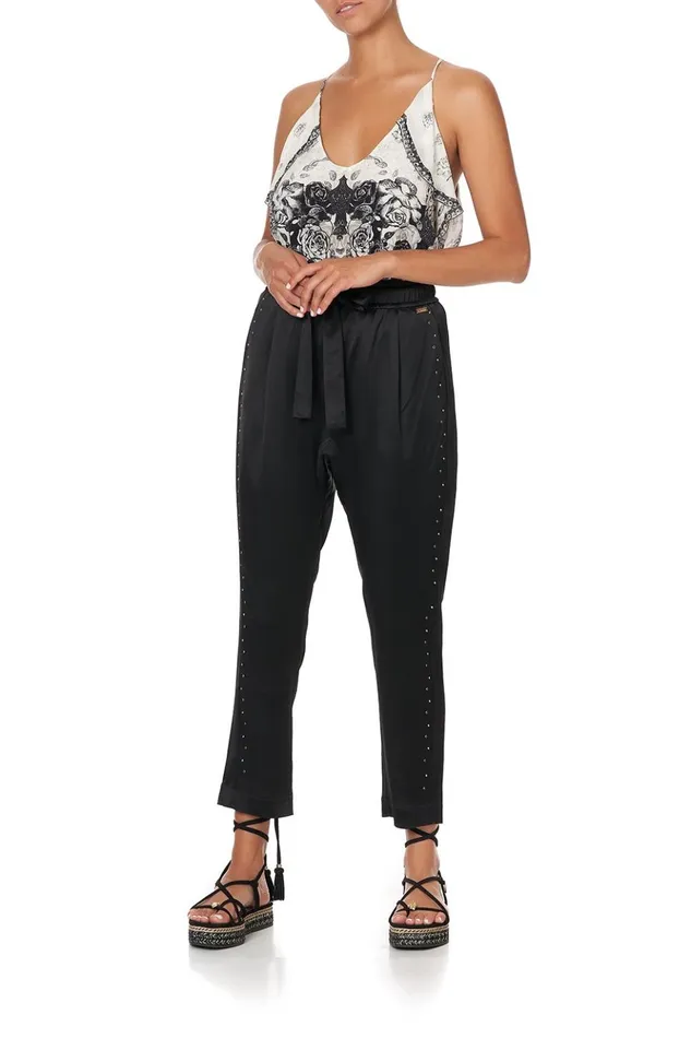 Women Tops Camilla Strap Top With Ruffle Midnight Pearl