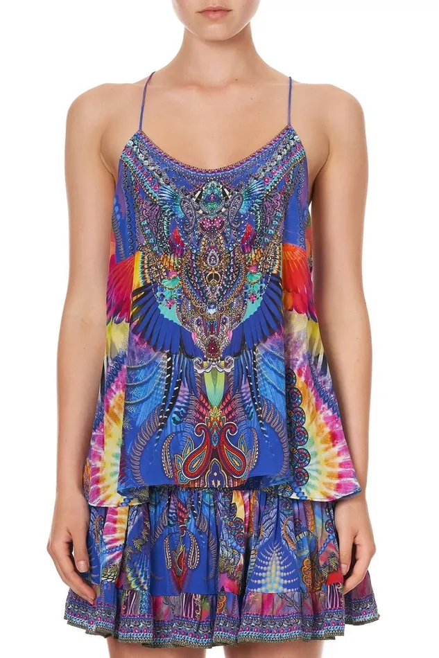 Women Tops Camilla T Back Shoestring Top Psychedelica