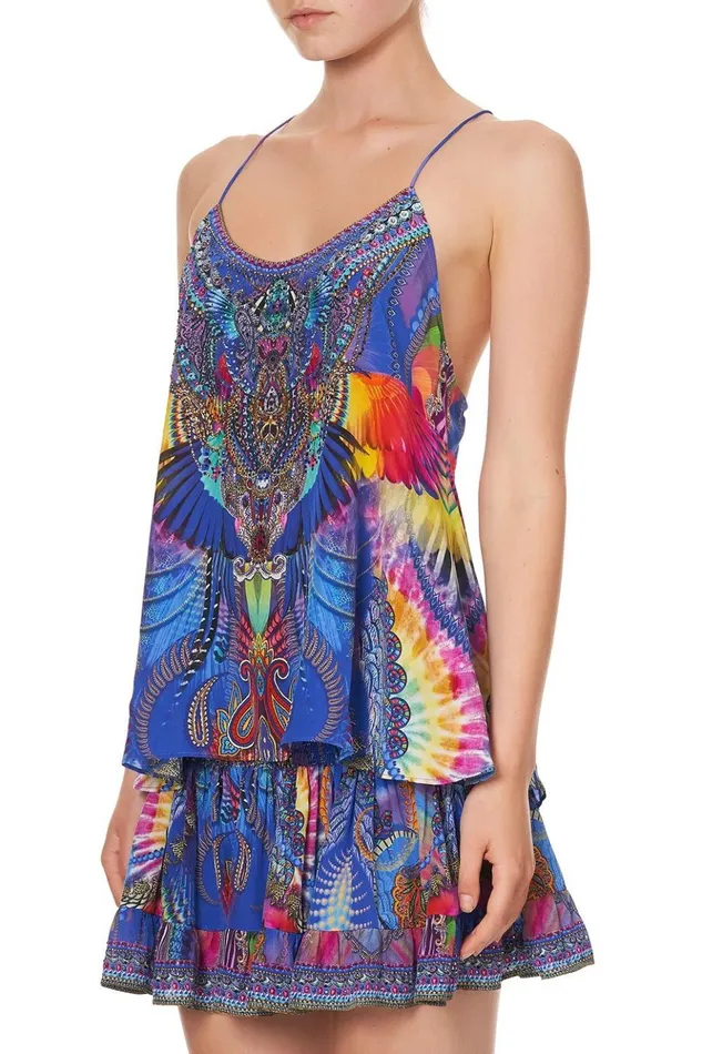 Women Tops Camilla T Back Shoestring Top Psychedelica