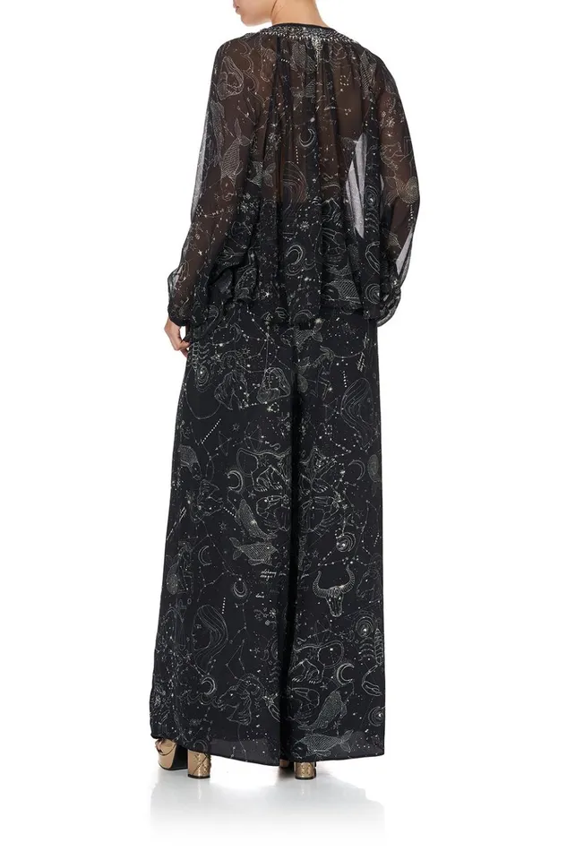Women Tops Camilla Tie Front High Low Hem Blouse Moon Set