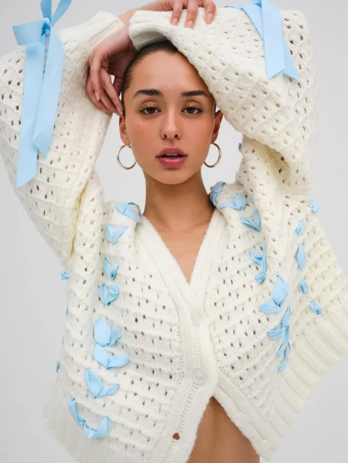 Women Tops For Love and Lemons Laurel Oversized Cardigan Ivory