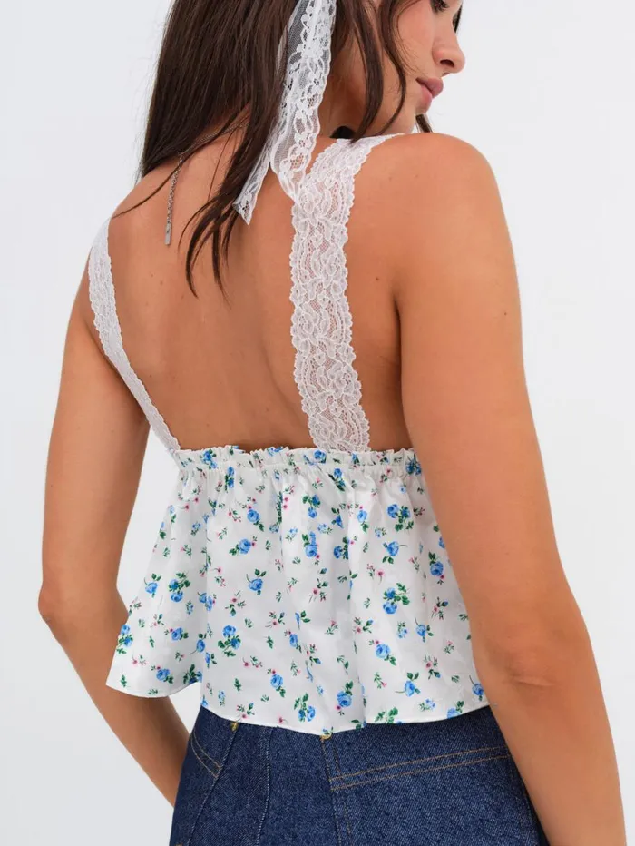 Women Tops For Love and Lemons Mary Rose Top Blue Women Tops For Love and Lemons Mary Rose Top Blue