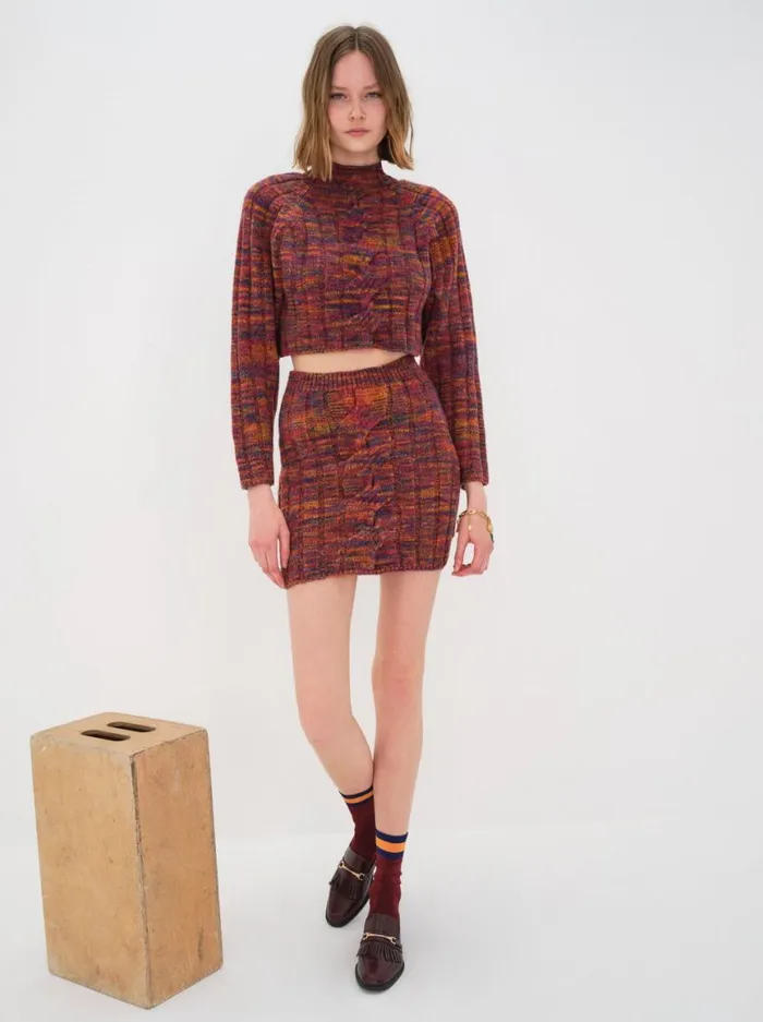 Women Tops For Love and Lemons Ruby Cropped Turtleneck Brown Women Tops For Love and Lemons Ruby Cropped Turtleneck Brown