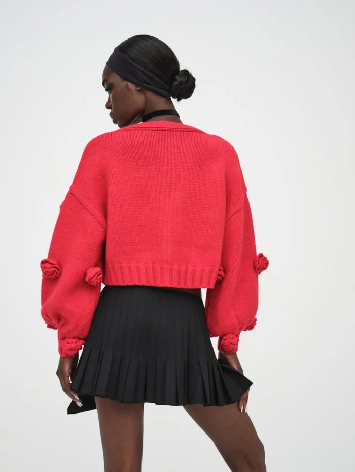 Women Tops For Love and Lemons Scarlett Cardigan Red Women Tops For Love and Lemons Scarlett Cardigan Red