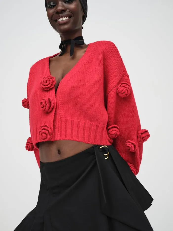 Women Tops For Love and Lemons Scarlett Cardigan Red Women Tops For Love and Lemons Scarlett Cardigan Red