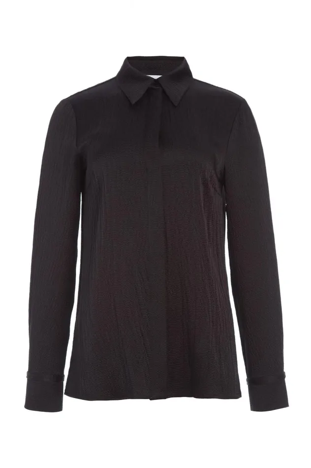 Women Tops Gabriela Hearst Cruz Shirt In Black Silk