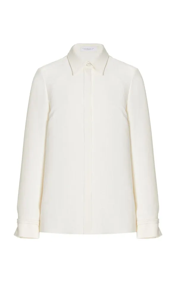 Women Tops Gabriela Hearst Cruz Shirt In Ivory Lightweight Cashmere