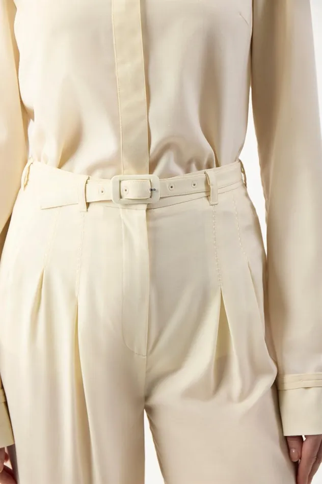 Women Tops Gabriela Hearst Cruz Shirt In Ivory Lightweight Cashmere