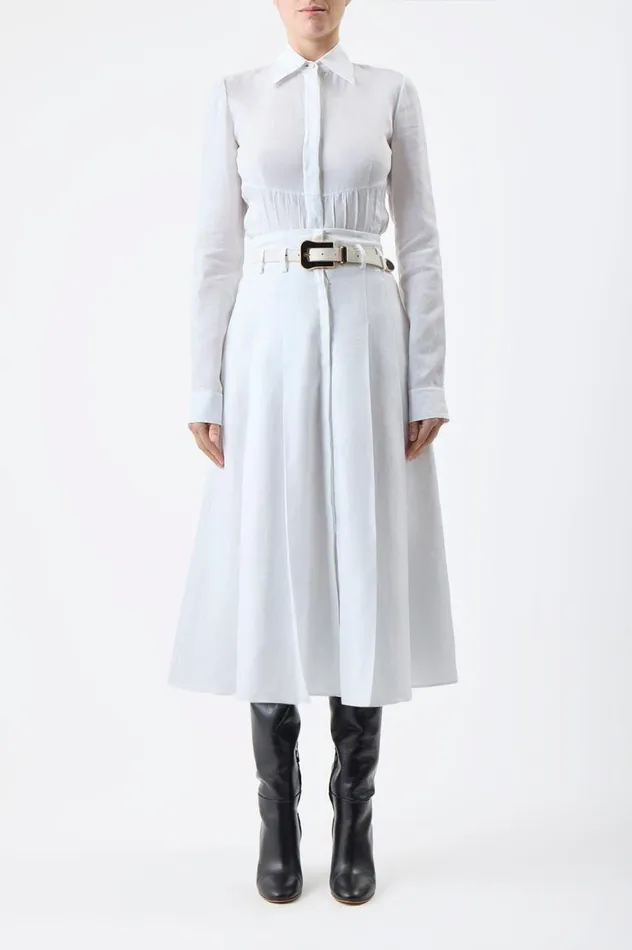 Women Tops Gabriela Hearst Duff Top In White Aloe Linen