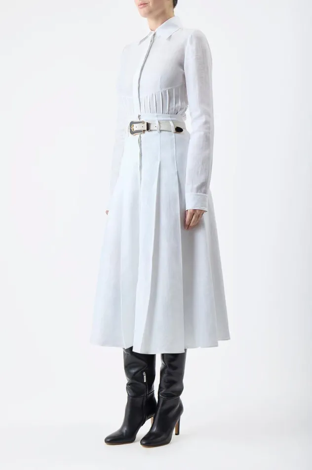 Women Tops Gabriela Hearst Duff Top In White Aloe Linen